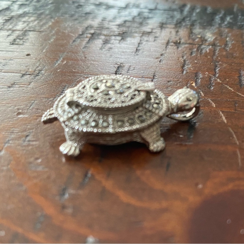 Vintage Cache Tortoise Turtle Watch Necklace Pend… - image 6